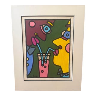 Rare 1991 Charles Houska Original Pop Art Painting - Early Career "Origin" Work - Acrylic/Gouache on Paper For Sale