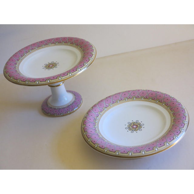 Mid 19th Century 1865 Antique Wedgewood Pearlware Footed Serving Tazzas - A Pair For Sale - Image 5 of 11