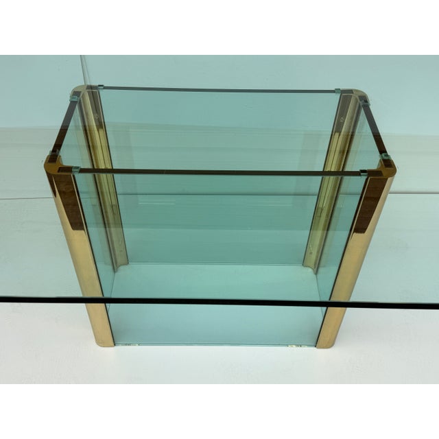 1970s 1970s Leon Rosen for Pace Collection Glass and Brass Dining Table For Sale - Image 5 of 12