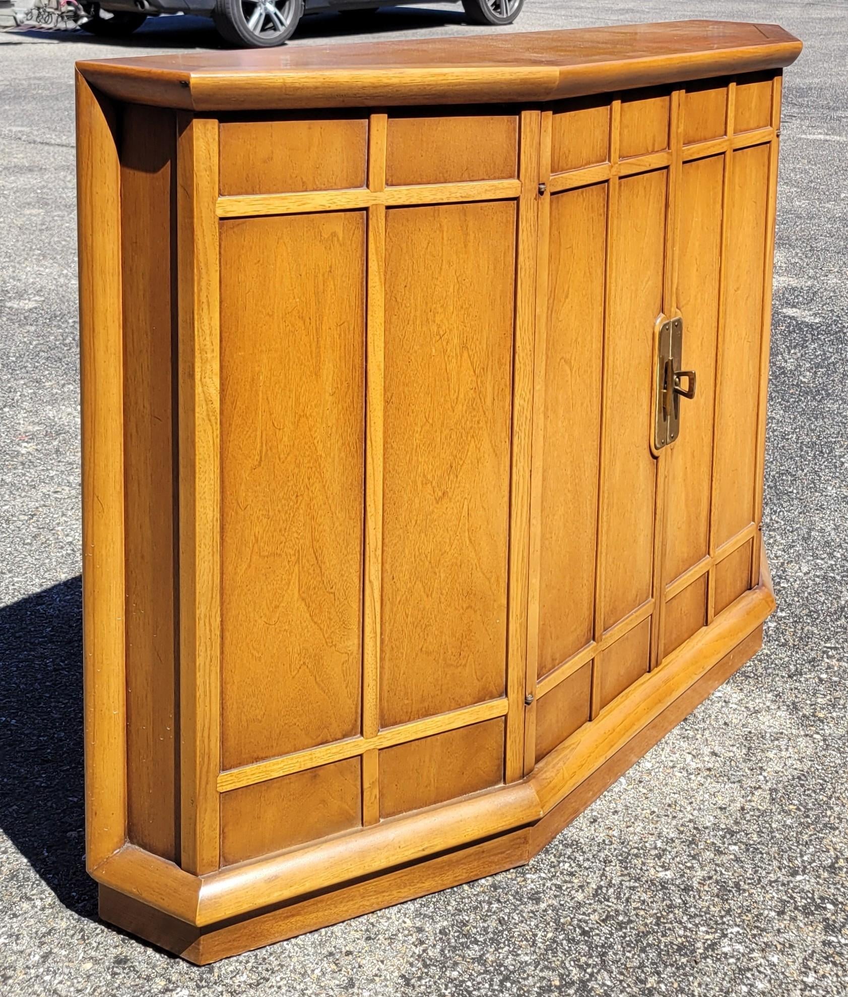 1964 Drexel Meridian Tri-Front Walnut Hall Chest by John Van Koert