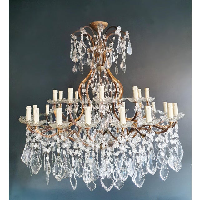 Art Nouveau 1930s Art Nouveau Style Crystal Chandelier For Sale - Image 3 of 11