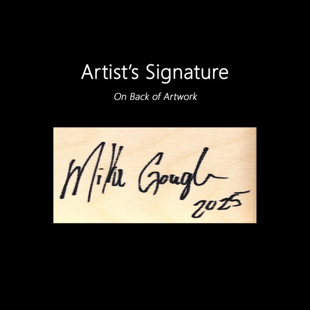 Textile After the Sun - Moody Serene Sunset Landscape Acrylic Painting on Panel Original Artwork by Mike Gough For Sale - Image 7 of 9