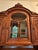 Antique French Carved Walnut Buffet a Deux Corps With Rouge Marble Top For Sale - Image 4 of 12