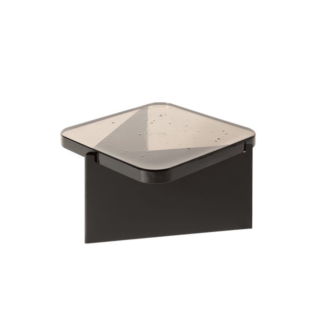 Black Alwa Square One Big Side Table with Smoky Grey Top and Black Base by Sebastian Herkner for Pulpo For Sale - Image 8 of 8