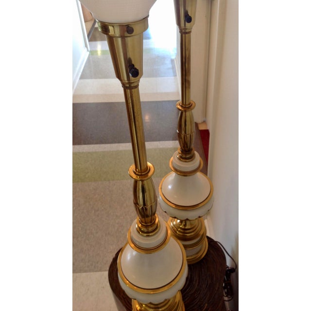 Stiffel Brass & Enamel Table Lamps A Pair Chairish