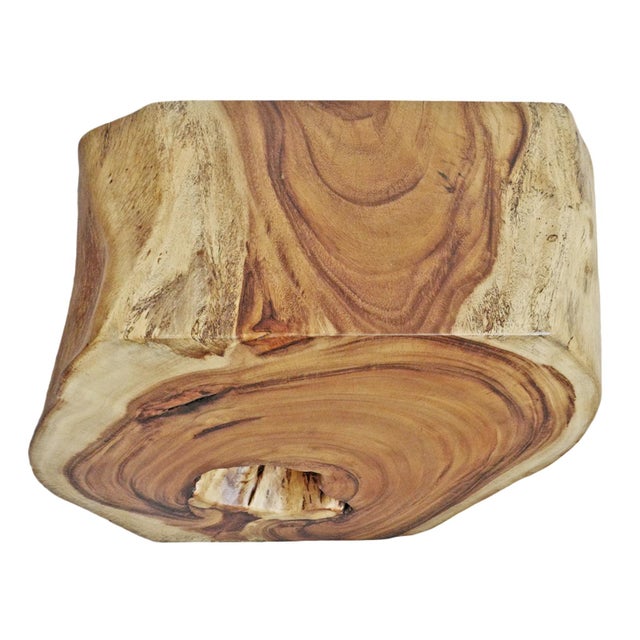 Wood Organic Modern Monkey Pod Side Table For Sale - Image 7 of 8