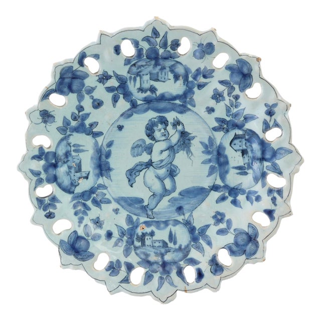 19thC Ulisse Cantagalli Faience Cherub Plate For Sale