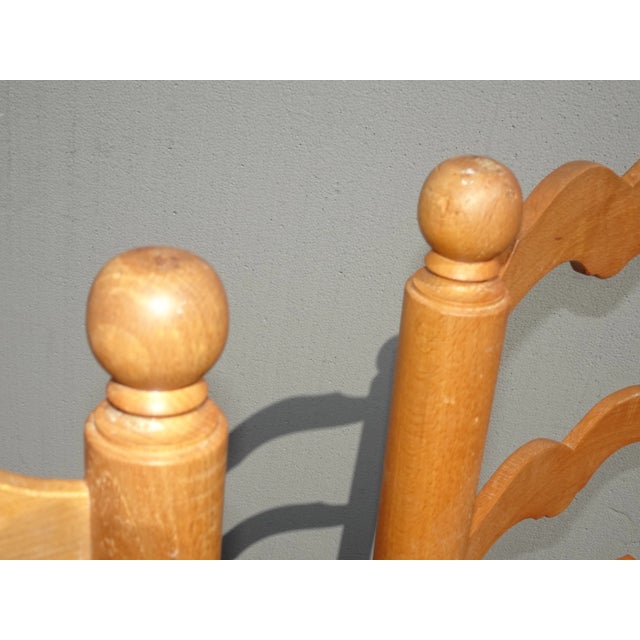 Pair of Vintage French Country Rush Tan Side Chairs W Cushions For Sale - Image 9 of 13