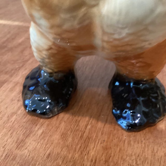 Ceramic Vintage Hand Painted Colorful Ceramic Rooster in Boots Statue Figure For Sale - Image 7 of 10