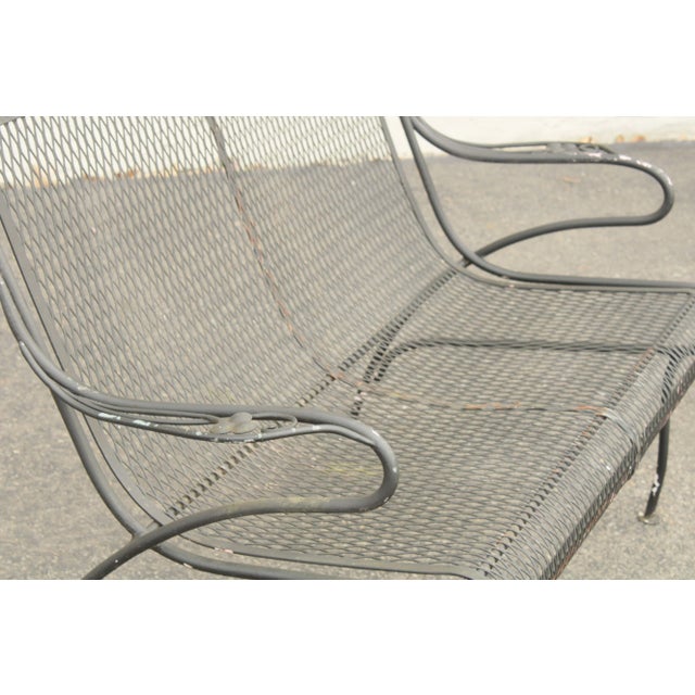 Vintage Wrought Iron Garden Patio Settee For Sale - Image 11 of 13