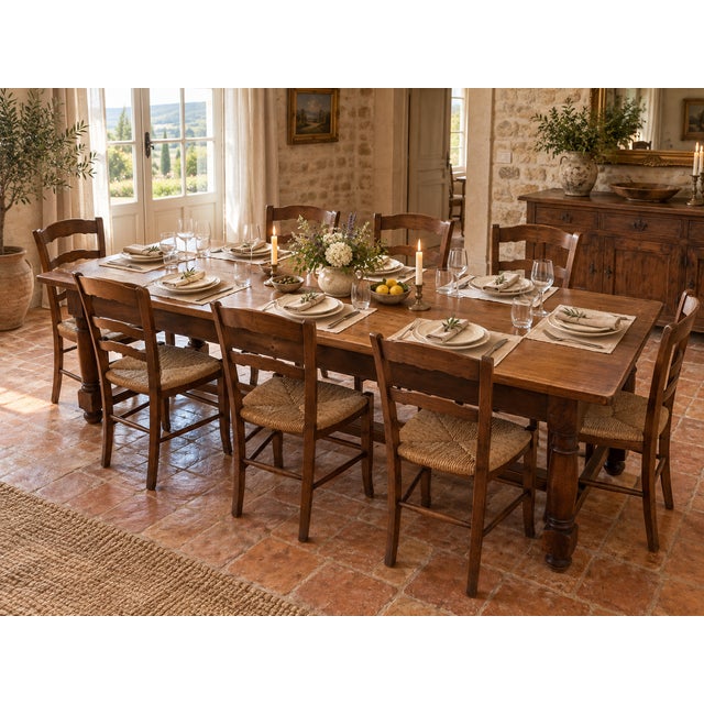 Early 20th Century Walnut Dining Table For Sale - Image 12 of 13