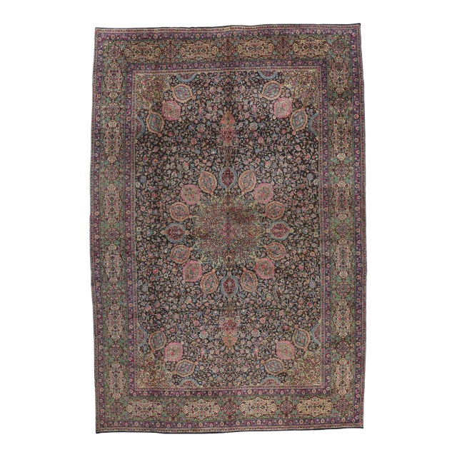 Vintage Persian Kerman Rug - 11'02 X 16'03 For Sale