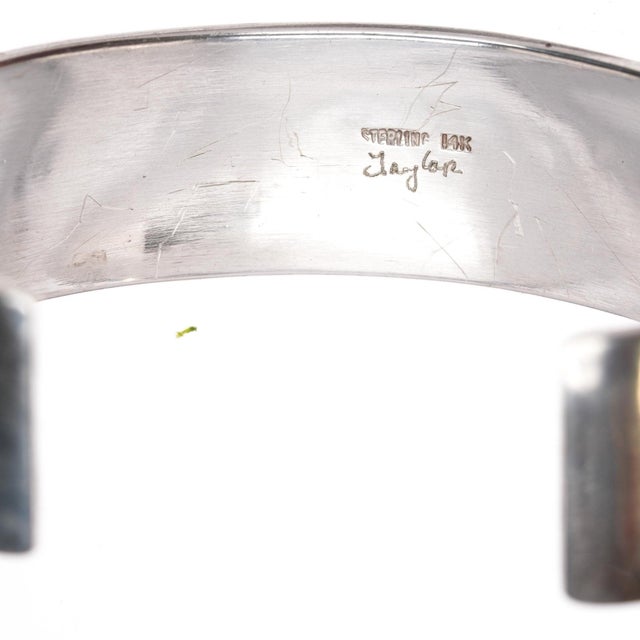 6.75" Robert Taylor Navajo Sterling/14k Gold Kokopelli Cuff Bracelet For Sale In Austin - Image 6 of 10