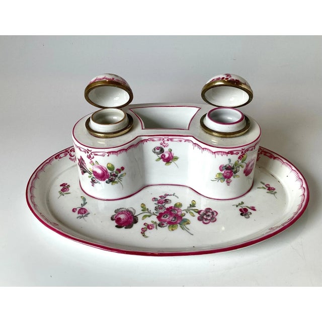 Traditional Royal Vienna 19th Century Hand Painted Double Inkwell For Sale - Image 3 of 8
