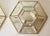 Gold Hexagonal Gold-Plated Flush Mount or Wall Lamp with Faceted Glass, Italy, 1980s For Sale - Image 8 of 18