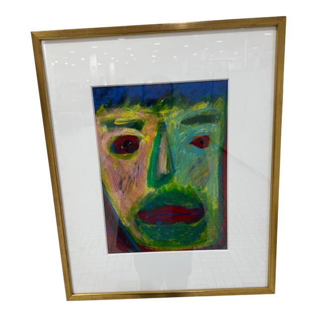 French Pastel by Artist Nobuo Signed Original 1950s For Sale