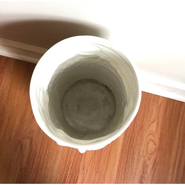 Ceramic Mid Century White Ceramic Owl Umbrella Stand For Sale - Image 7 of 8