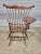 Late 20th Century Windsor Style Desk Fan Back Writing Arm High Back Chair Bench Made Ohio For Sale - Image 9 of 11