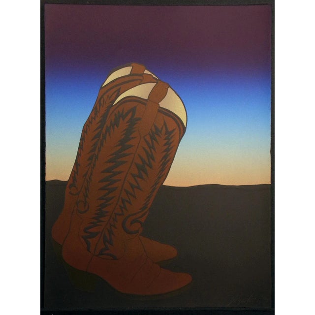 1980s 1980s Noel DeGaetano "End of an Era" Diptych Signed & Numbered Collagraph Artwork, 2pc For Sale - Image 5 of 9