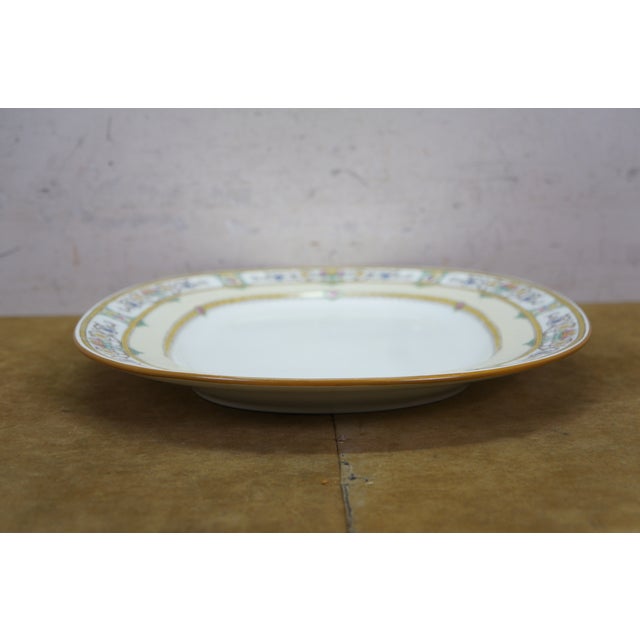 Antique Mintons England Grasmere Floral Acanthus Oval Serving Platter 15" For Sale - Image 12 of 13