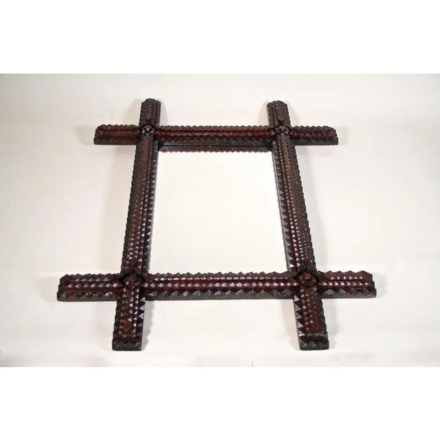 Hand-Carved Tramp Art Wall Mirror, Austria, 1870s For Sale - Image 9 of 18