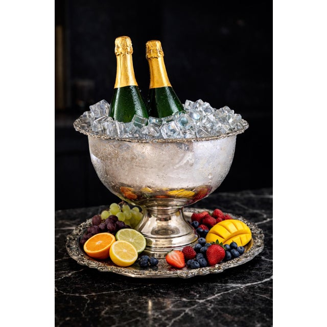 Midcentury Rogers Silverplate Beverage Cooler W/ Tray & Ladle For Sale - Image 11 of 11