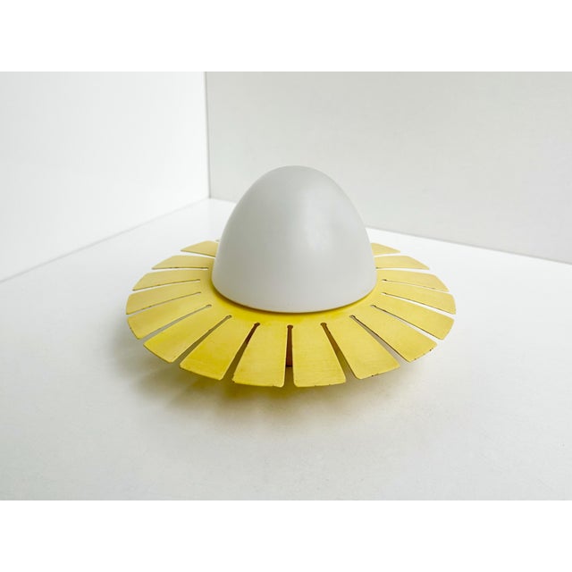 1950s Mid-Century Modern Sunburst Opal Ceiling Lamp, Italy, 1950s For Sale - Image 5 of 18