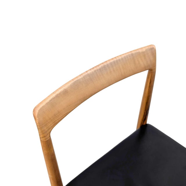 Black Mid-Century Walnut and Leather Chairs from Lübke, Set of 6 For Sale - Image 8 of 11
