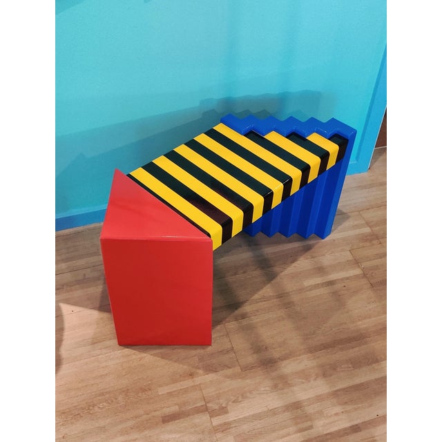 This table can also be used as a bench as well as a side table. Signed by Maker