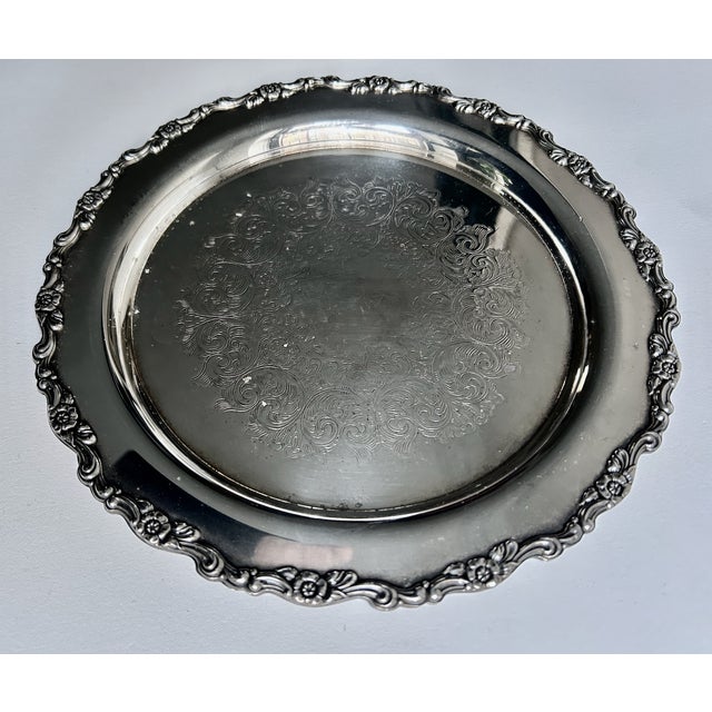 Oneida Vintage Wm. A. Rogers for Oneida "Royal Provincial" Silver Plate Tray For Sale - Image 4 of 13