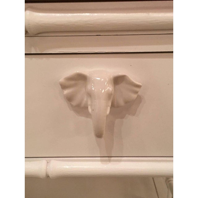 Textile Vintage Lilly Pulitzer Girls Faux Bamboo Lacquered Baby Changing Table For Sale - Image 7 of 12