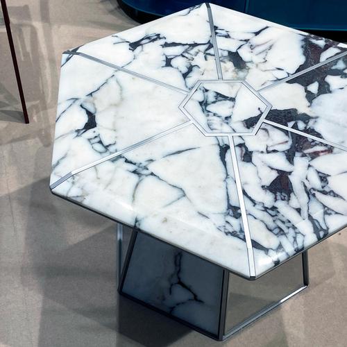 Contemporary Emerso Calacatta Marble and Titanium Coffee Table by WM Metal Design For Sale - Image 3 of 7