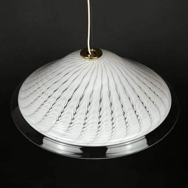 Swirl Murano Glass Pendant Lamp, Italy, 1970s For Sale - Image 9 of 13