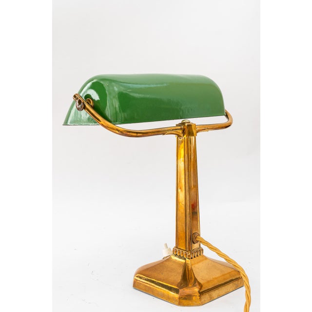 Art Deco Table Lamp in Enameled Shade, Vienna, 1920s For Sale - Image 6 of 18