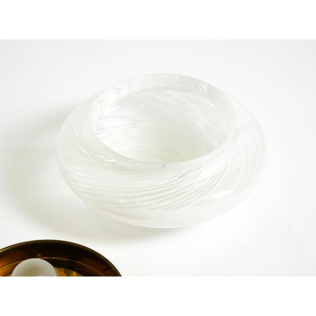 Swirl Flush Mount in Glass and Brass Base, 1980s For Sale - Image 18 of 18