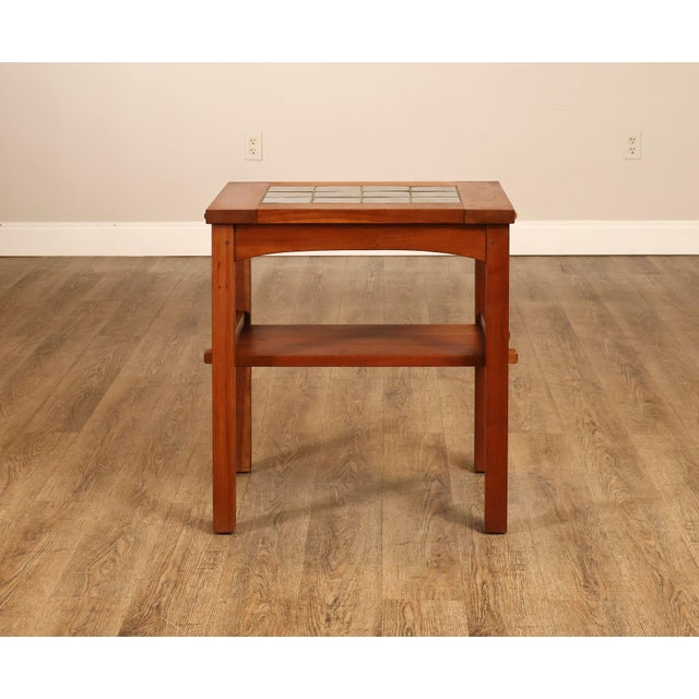 Stickley Mission Collection Tile Top Cherry End Table For Sale - Image 14 of 18
