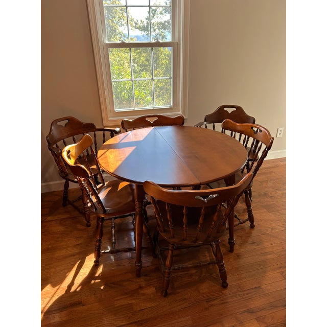 Mid 20th Century S Bent Bros Solid Maple Colonial Pub Style Dining Side Chair For Sale - Image 4 of 4