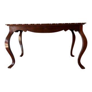 Vintage Sculptural Carved Mahogany Wood Writing Desk / Table For Sale