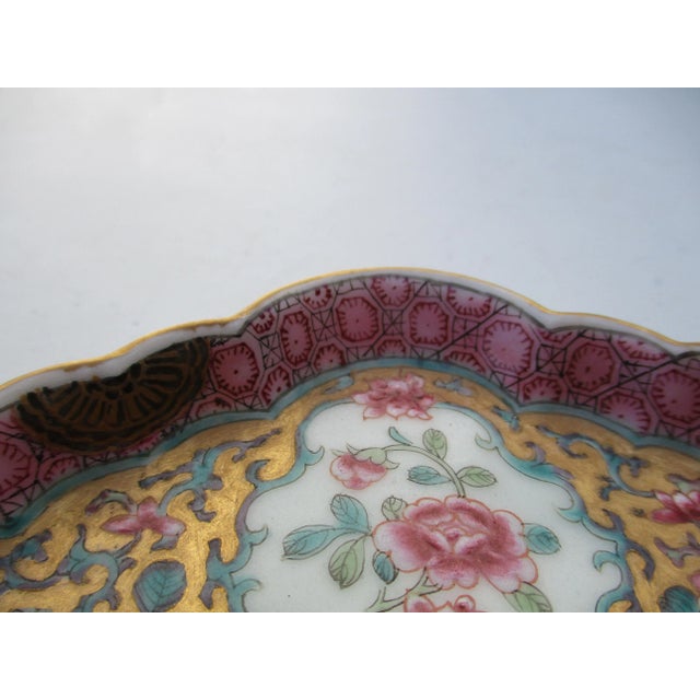 Ceramic Antique Chinese Enamel on Porcelain Serving Tray For Sale - Image 7 of 8