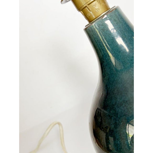 1970s Blue Ceramic Table Lamp, France, 1970s For Sale - Image 5 of 11