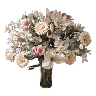 Beautiful Mixed Faux Flower Arrangement For Sale