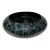 Vintage Contemporary Modern Turquoise & Black Splatterware Ceramic Low Decorative Bowl For Sale