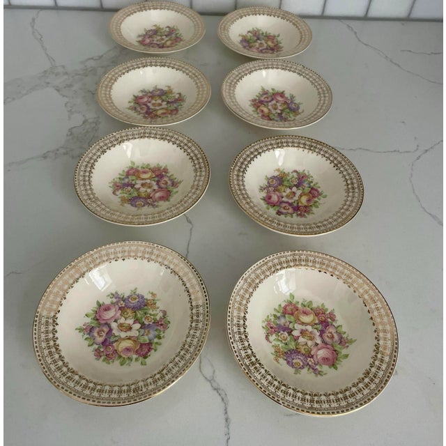 Mid 20th Century Mid 20th Century 22k Gold China Dessert Bowls-Set of 8 For Sale - Image 5 of 12
