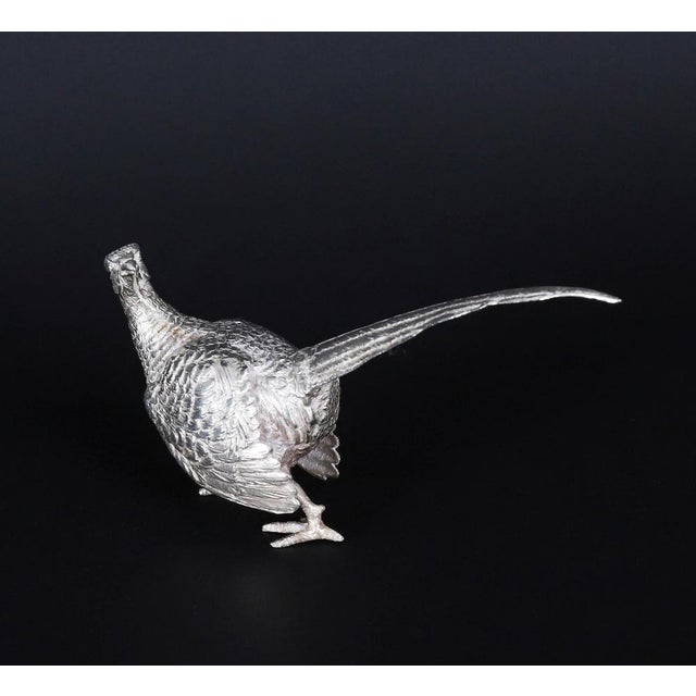 1970s Vintage Sterling Silver Pheasants from Edward Barnard & Sons, London, 1971, Set of 2 For Sale - Image 5 of 16
