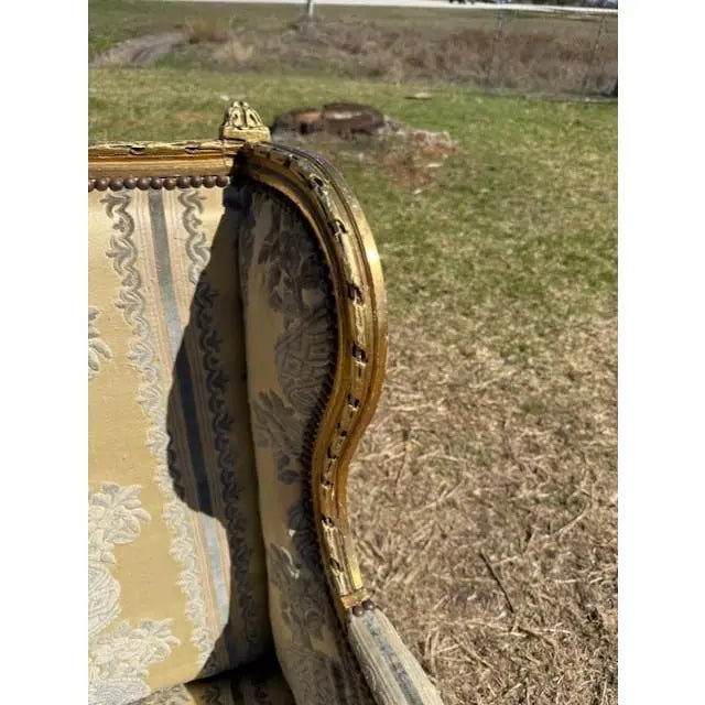 19th Century Fine French Louis XVI Giltwood Sofas or Settees For Sale - Image 12 of 17