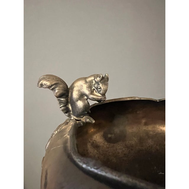 This Is an Antique Ornate Quadruple Plate Footed Bowl with a Squirrel and Leaves . Adorable and definitely a unique Piece...