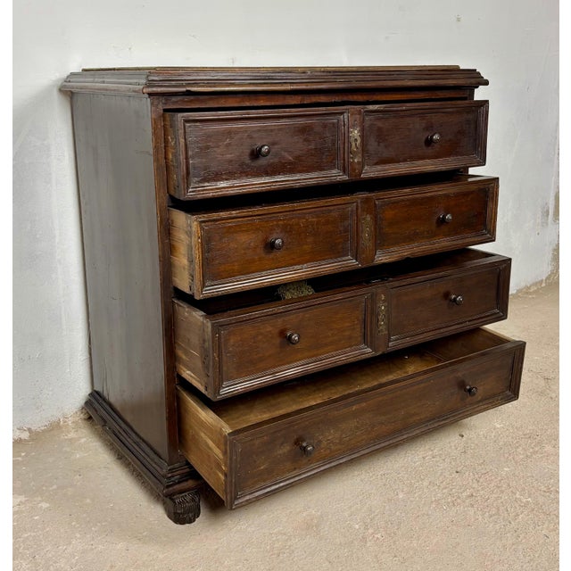 Spanish Baroque Oak Chest of Drawers, Late 19th Century For Sale - Image 12 of 13