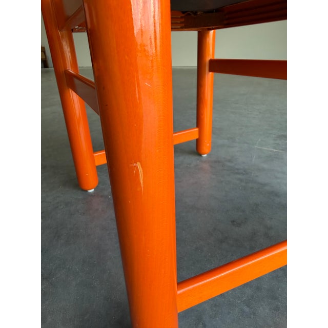 Orange Pair of Vintage Orange Hank Lowenstein Padova Armchairs For Sale - Image 8 of 12