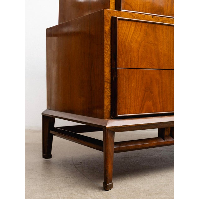 Wood Mid Century Genova Tall Boy Chest of Drawers For Sale - Image 7 of 10