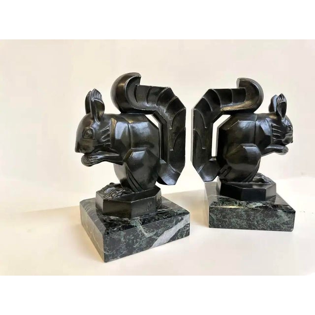 1930s Vintage French Art Deco Squirrel Bookends by Max Le Verrier, 1930, Set of 2 For Sale - Image 5 of 13